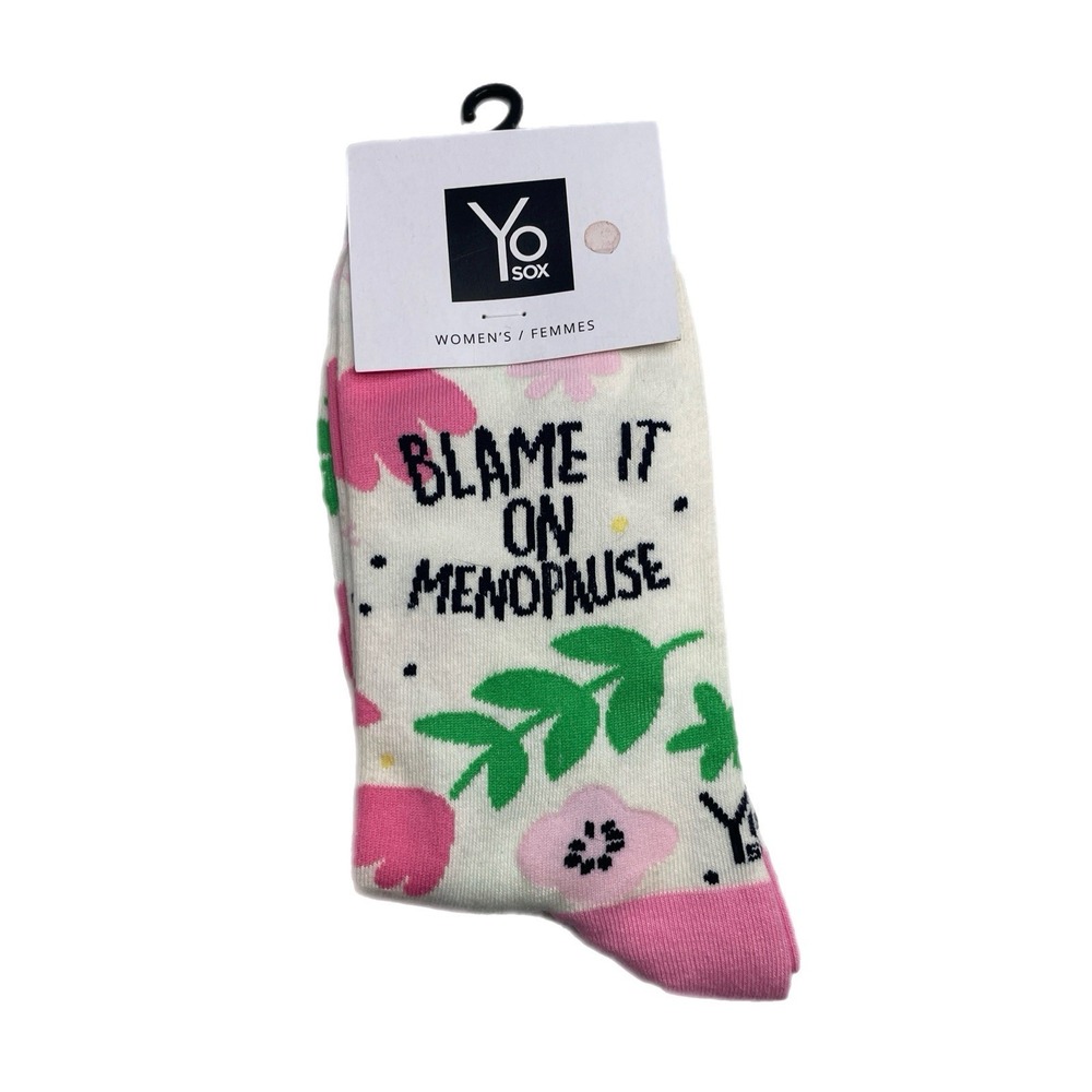 $15 Yo Sox Crew Socks 413188 | Blame It On Menopause | 6-10